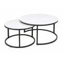 Комплект SIGNAL FERRANTE C (2 стола журнальных) белый мрамор/черный мат